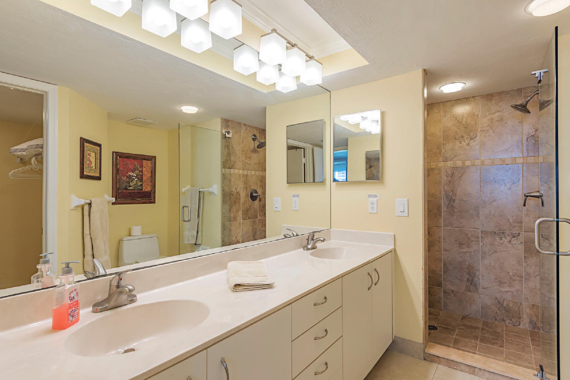 Master Bathroom New Tile Shower & Glass Door, Tile floor, Plumbing hardware,