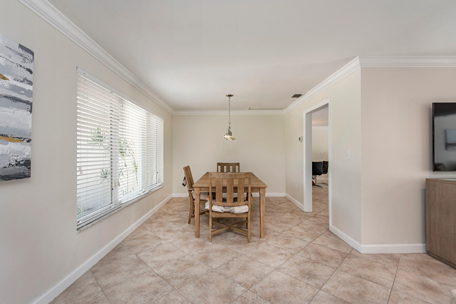 A dining area in Naples vacation rental house